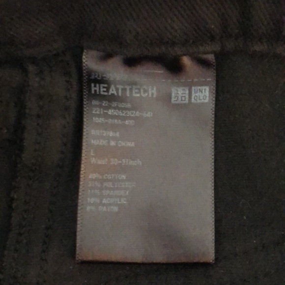 Uniqlo HeatTech Faux Denim Black Legging Pants - Picture 4 of 4